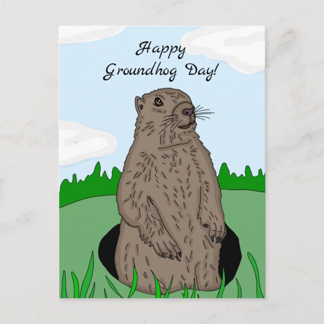Glad Groundhog Day   Vykort (Framsida)