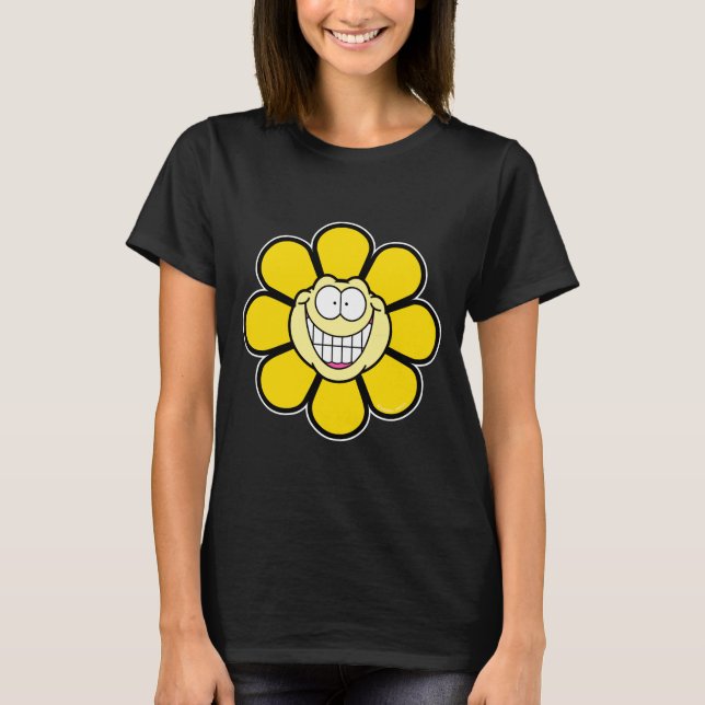 Glad Gul Blomma T-Shirt (Framsida)