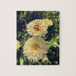 Glad gul blomsterpussel. pussel