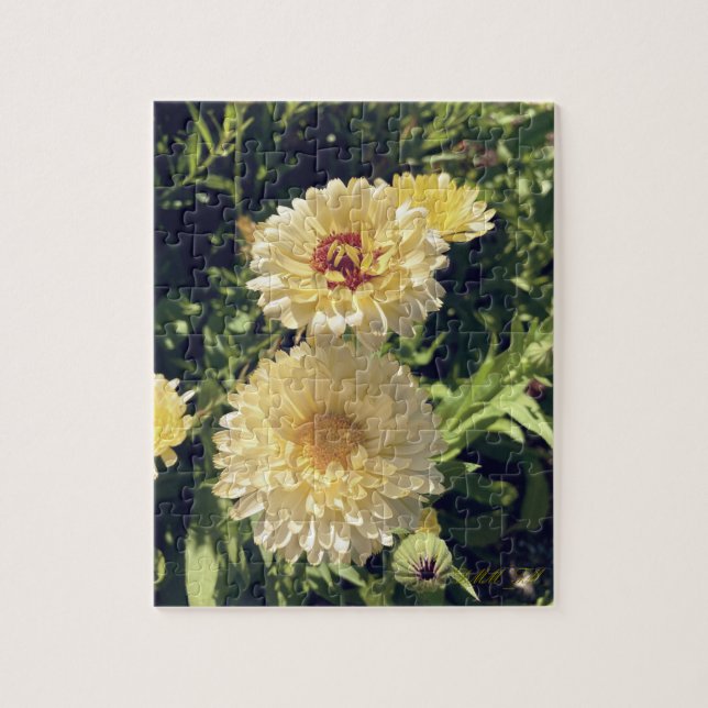 Glad gul blomsterpussel. pussel (Vertikal)
