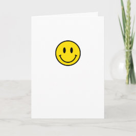Glad Gul Röd Svart Vit Glad Ansikte Emoji Kort