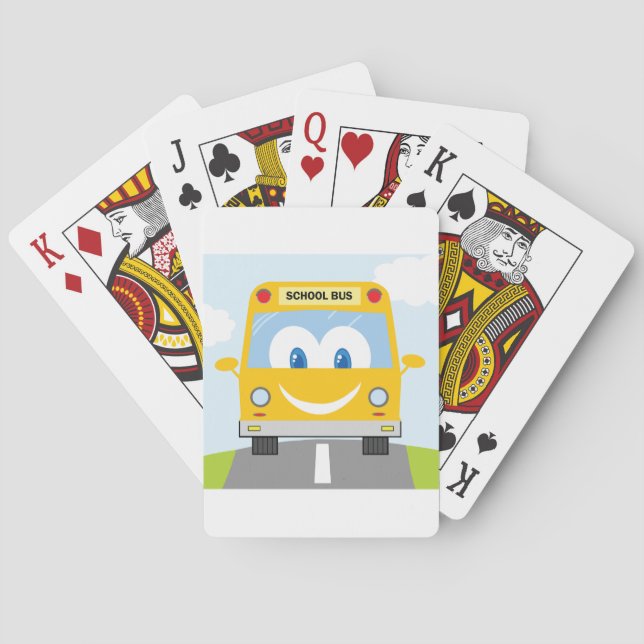 Glad Gul Skolbuss Casinokort (Baksidan)