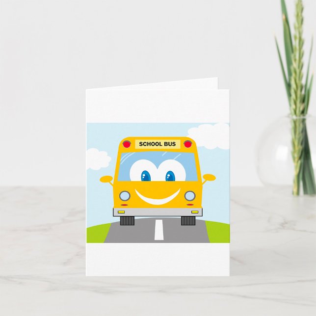 Glad gul skolbuss kort (Skapare uppladdad)