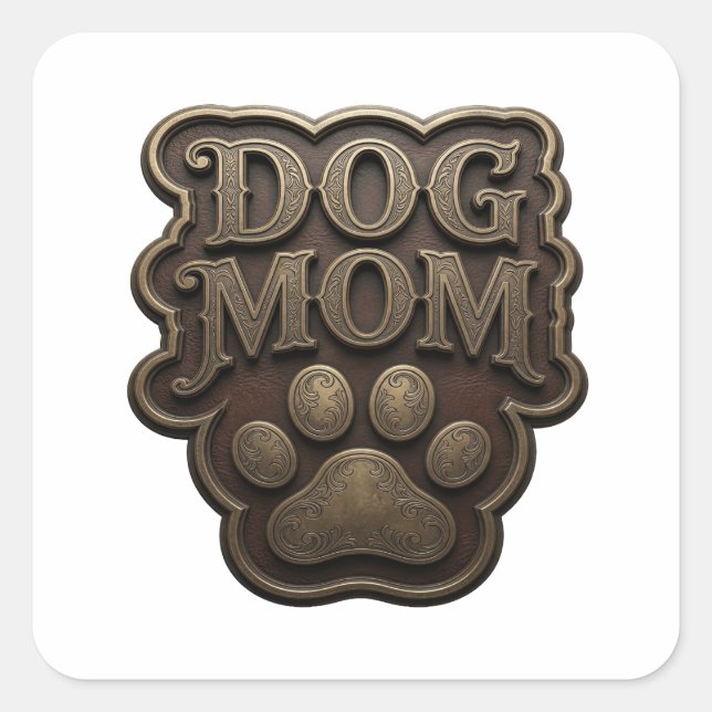 Glad Guld HUND MAMMA Etikett Design (Framsida)
