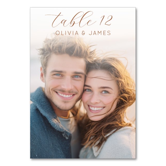 Glad Gyllene Romantisk Foto Bordsnummer (Baksidan)