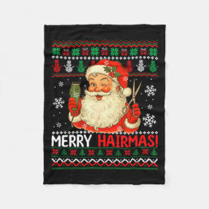 Glad Hairmas Jultröja Tomte Frisör Fleecefilt