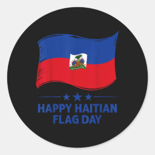 Glad haitisk flaggdag Cool Haiti Flagga Stolthet M Runt Klistermärke