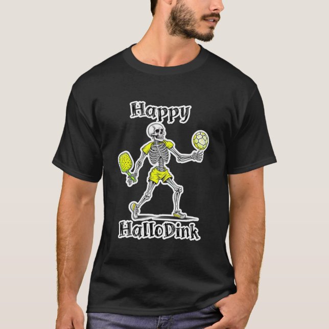 Glad Hallodink | Halloween och Pickleball Puns T Shirt (Framsida)