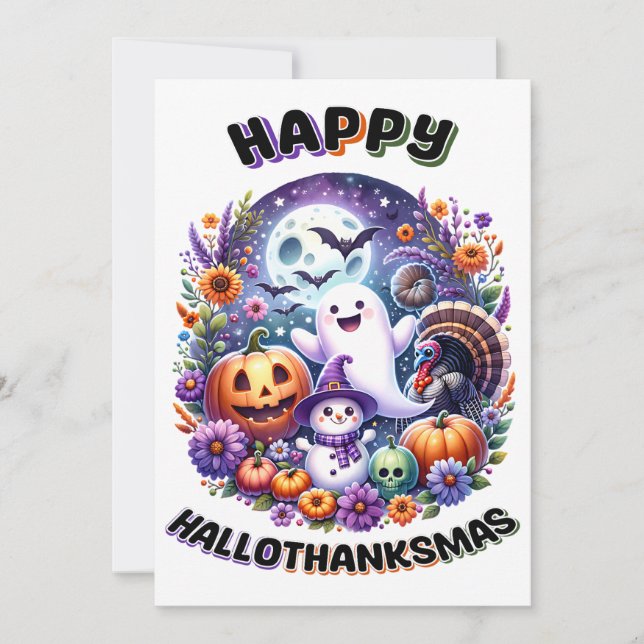 Glad HalloTackMas 5x7 Vykort (Framsida)