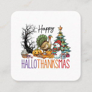 Glad Hallothanksmas Clipart Fyrkantigt Visitkort
