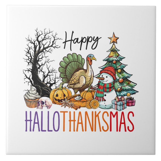 Glad Hallothanksmas Clipart Kakelplatta (Framsidan)