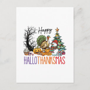 Glad Hallothanksmas Clipart Vykort