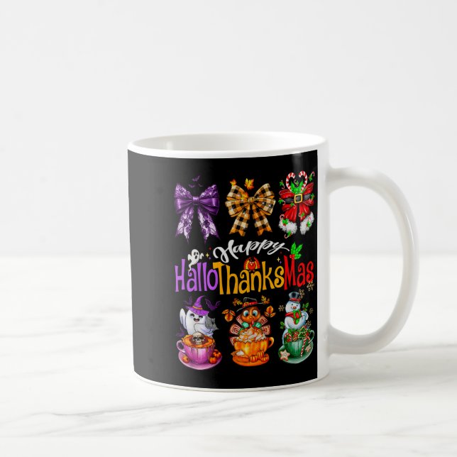Glad Hallothanksmas Coquette Bow Kaffelatteburk Kaffemugg (Höger)