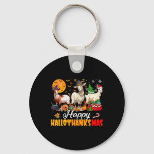 Glad Hallothanksmas Get Halloween Thanksgiving C Nyckelring
