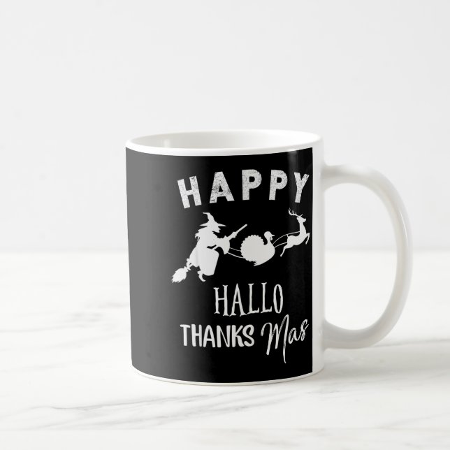 Glad Hallothanksmas Halloween Häxa Tackgivelse  Kaffemugg (Höger)