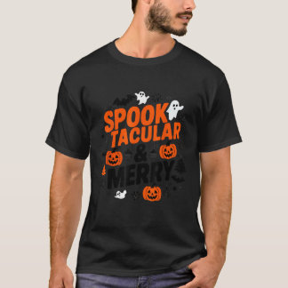 Glad Hallothanksmas Halloween spöktakulär glad T Shirt