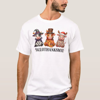Glad Hallothanksmas Highland Ko T Shirt