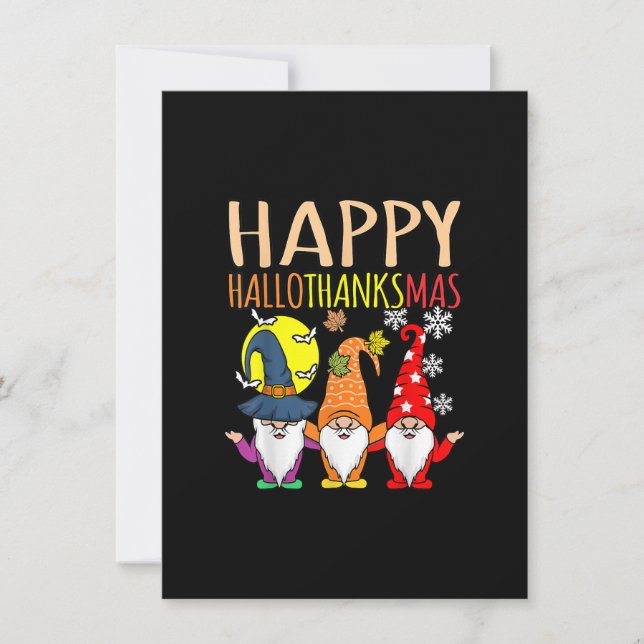 Glad Hallothanksmas jul Halloween Thanksgiving Inbjudningar (Framsida)