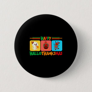 Glad Hallothanksmas jul och tackgivelse Knapp