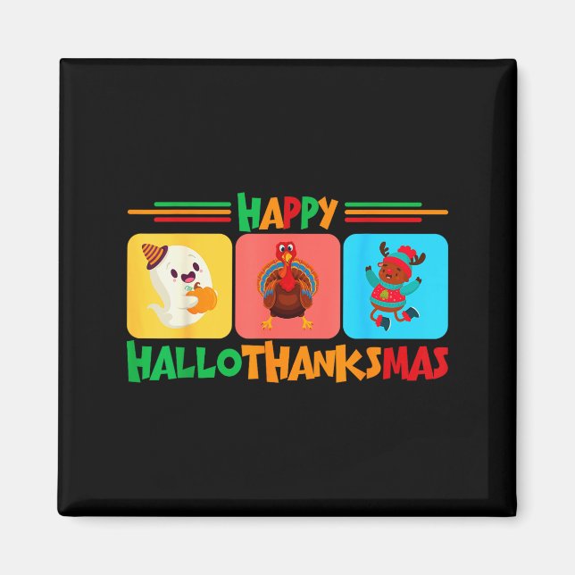 Glad Hallothanksmas jul och tackgivelse  Magnet (Framsidan)