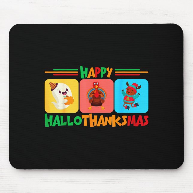 Glad Hallothanksmas jul och tackgivelse  Musmatta (Framsidan)
