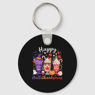 Glad Hallothanksmas Kaffeälskare Halloween God Jul Nyckelring