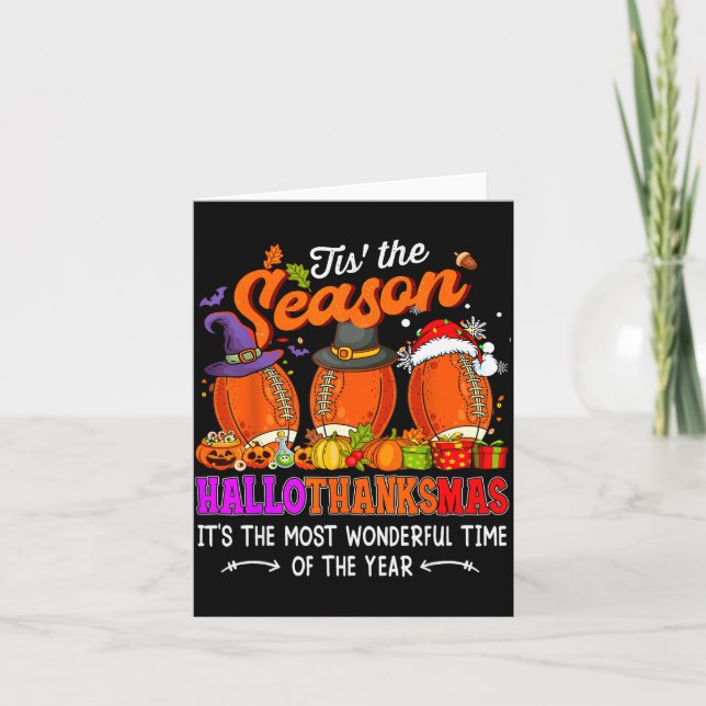 Glad Hallothanksmas Rolig Halloween Thanksgiving Kort (Framsida)