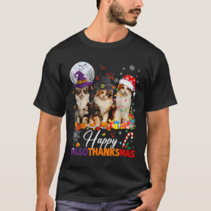 Glad Hallothanksmas Söta Katter Halloween Tackgive T Shirt