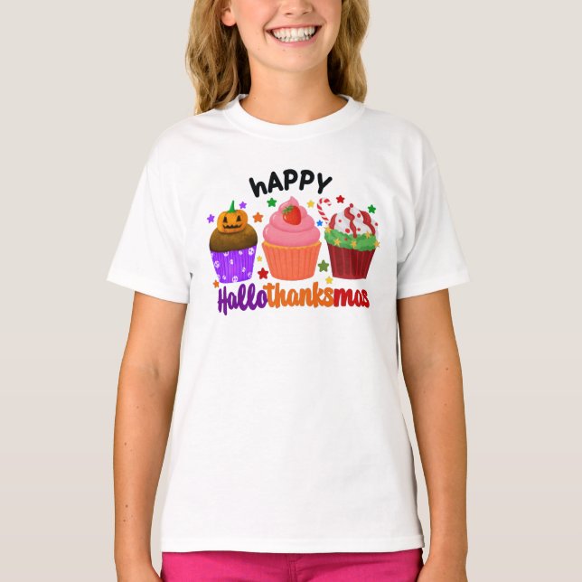 glad hallothanksmas t shirt (Framsida)