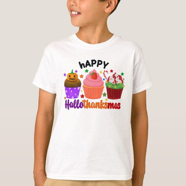 glad hallothanksmas t shirt (Framsida)