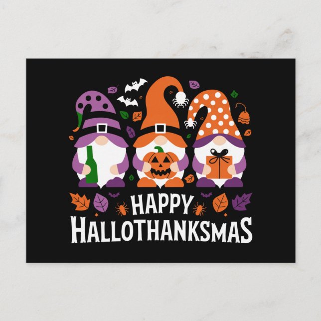 Glad Hallothanksmas Tomte Älskare God Jul Helg Vykort (Framsida)