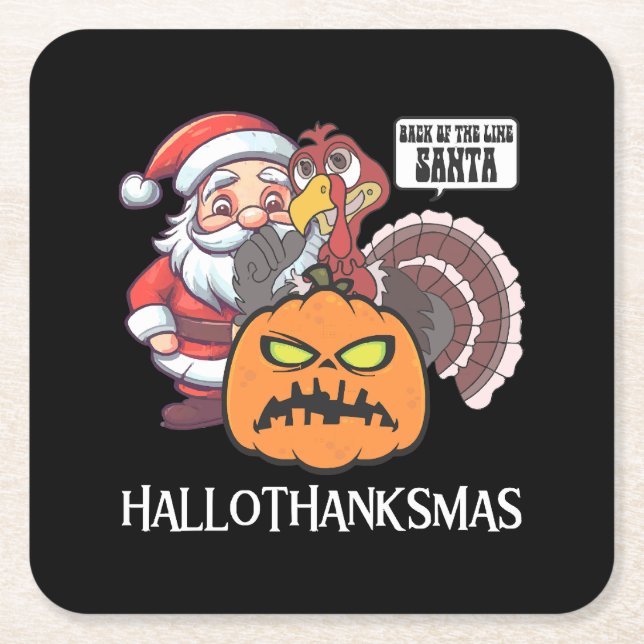 Glad Hallothanksmas Underlägg Papper Kvadrat (Framsidan)