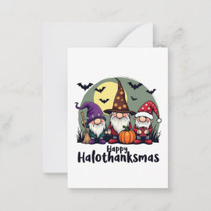 Glad Hallothanksmas Xmas Halloween Tomtar Anteckningskort