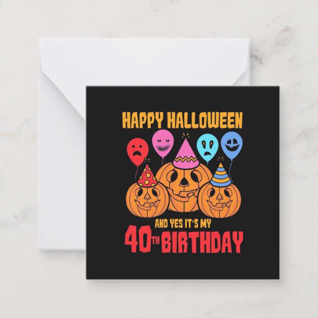 Glad Halloween 40-årsdag Anteckningskort (Framsida)