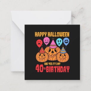Glad Halloween 40-årsdag Anteckningskort