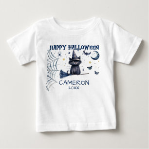 Glad Halloween Akvarell Katt - Baby T-Shirt