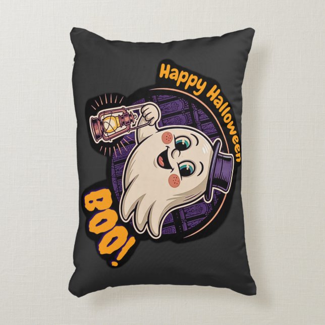Glad Halloween-ande – Söt Boo-lykta Anden 👻 Prydnadskudde (Framsidan(Vertikal))
