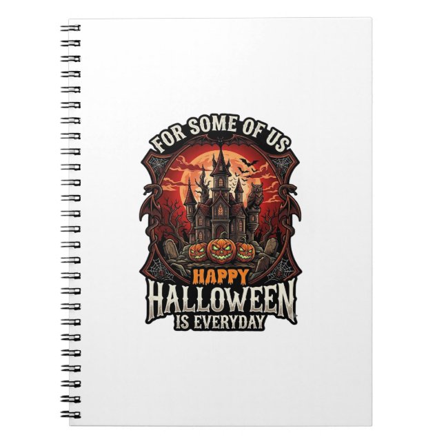 Glad Halloween Är Varje Dag Spök Slott Pumpa Anteckningsbok (Framsidan)