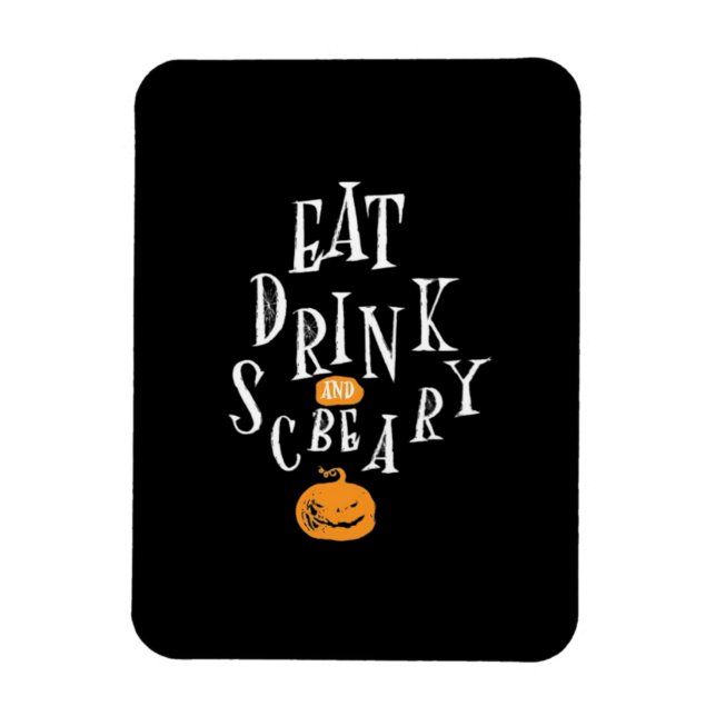 Glad Halloween Ät Drick Och Var Skräckinjagande Tr Magnet (Vertikal)