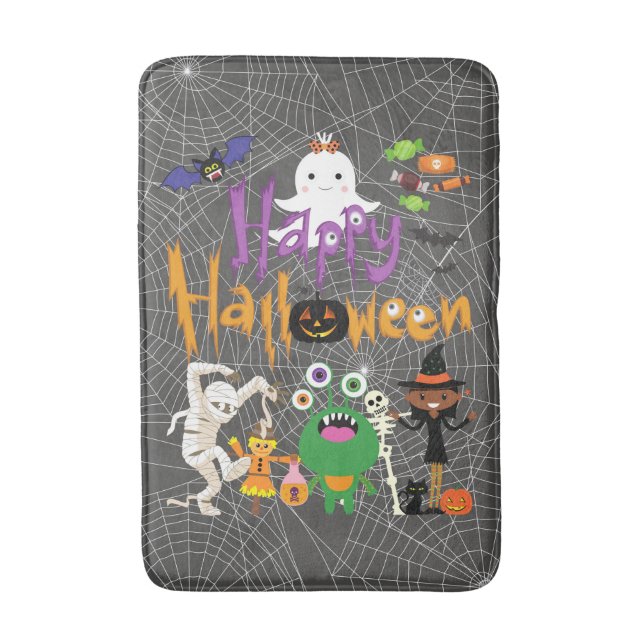 Glad Halloween barn söta och läskiga  Badrumsmatta (Framsidan (Vertikal))