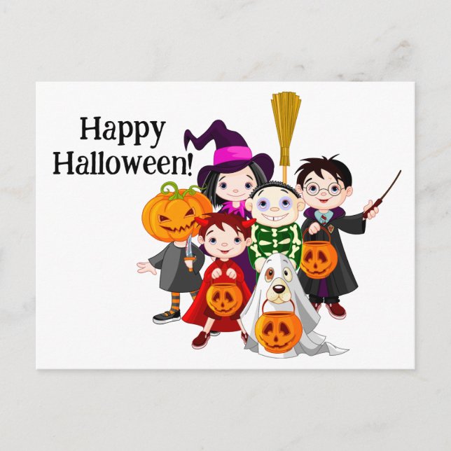 Glad Halloween barn Vykort (Framsida)