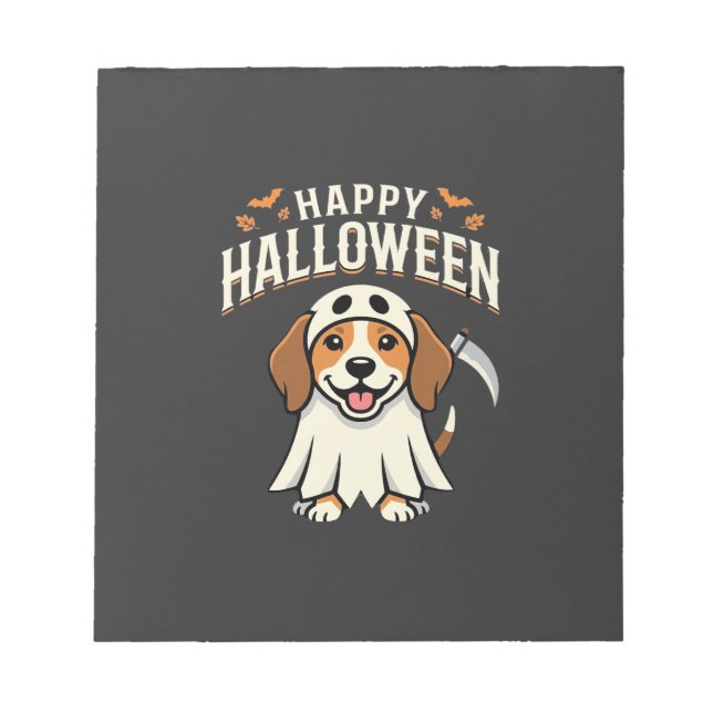 Glad Halloween Beagle Hund Design_1 Anteckningsblock (Framsida)