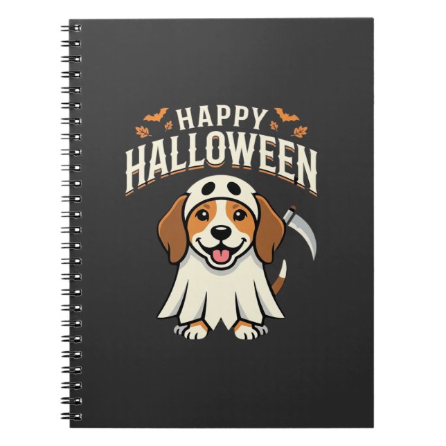 Glad Halloween Beagle Hund Design_1 Anteckningsbok (Framsidan)
