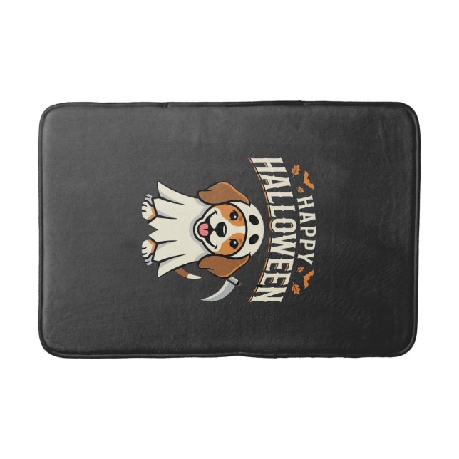 Glad Halloween Beagle Hund Design_1 Badrumsmatta (Framsidan)