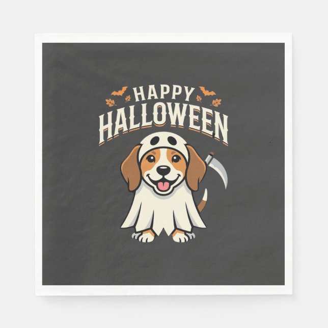 Glad Halloween Beagle Hund Design_1 Pappersservett (Framsidan)