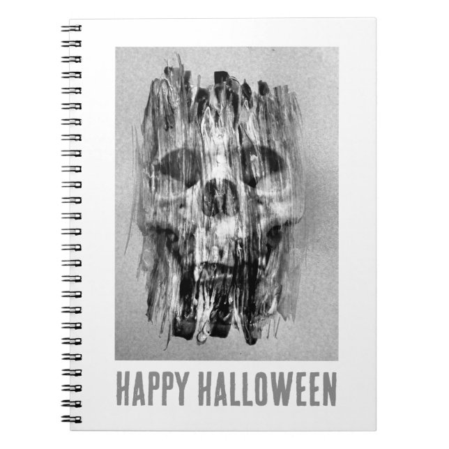 Glad Halloween. Bekymrad dödskalle Anteckningsbok (Framsidan)