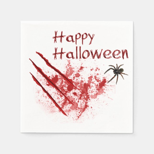 Glad Halloween Blodiga repor Pappersservett (Framsidan)