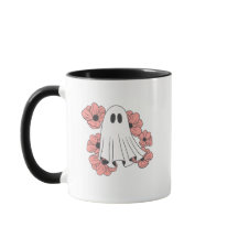 Glad Halloween blommig söt spöke