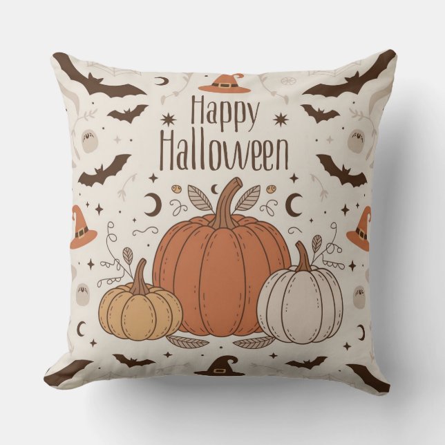 Glad Halloween Boho Stil  Kudde (Framsida)