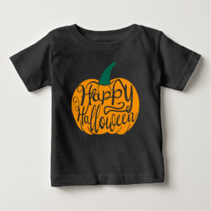 Glad Halloween-bokstav på utskuren pumpa T Shirt